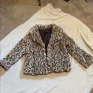 Metrostyle Animal Print Teddy Jacket